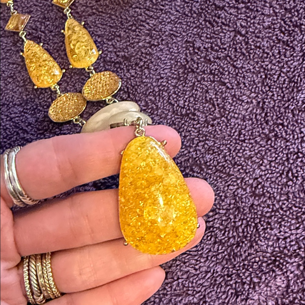 Charming Charlie Gold Necklace with Yellow Accents - Picture 3 of 8